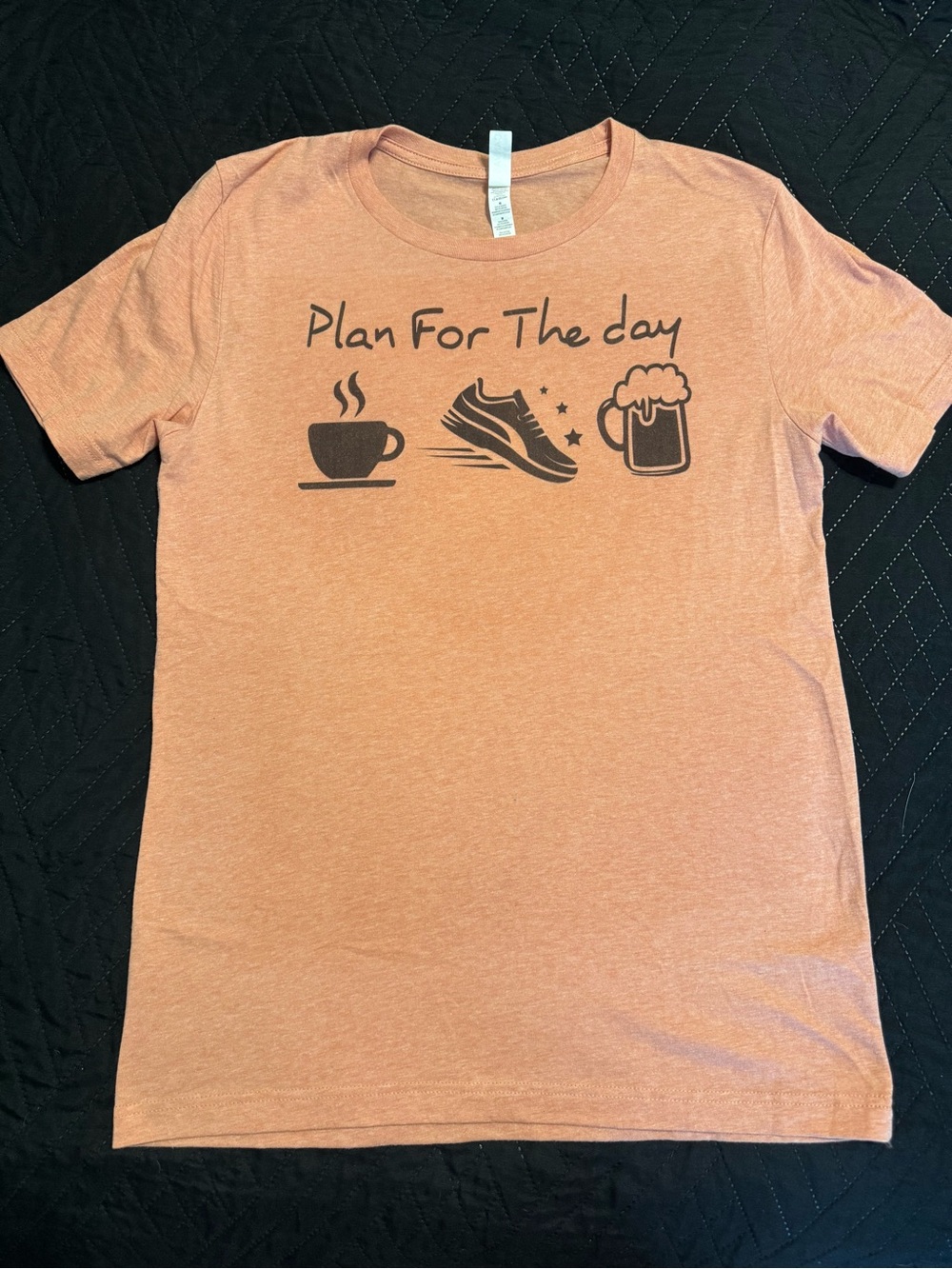 Plan For The Day Graphic Tee - Women's Short Sleeve - Peach